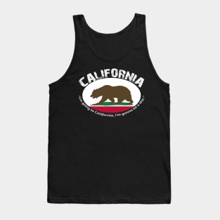 Bear Flag, Flag of California, Grizzly bear, “I’m going to California, I’m gonna be a star.” Tank Top